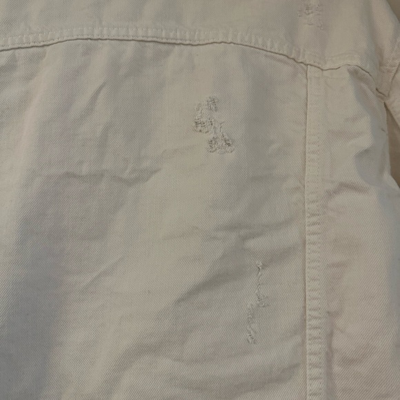 Zara White Denim Distressed Jacket - Picture 5 of 6